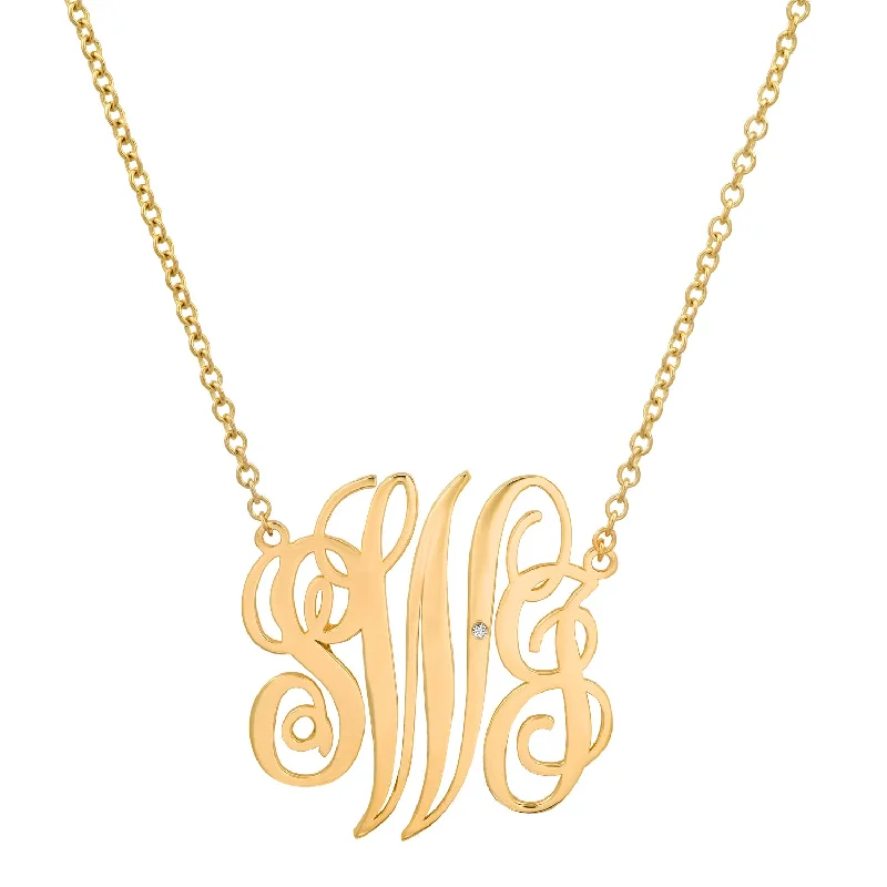 14K Diamond Monogram necklace