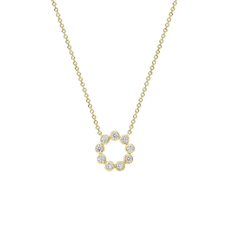 14K YG Mini Blossom Diamond Necklace