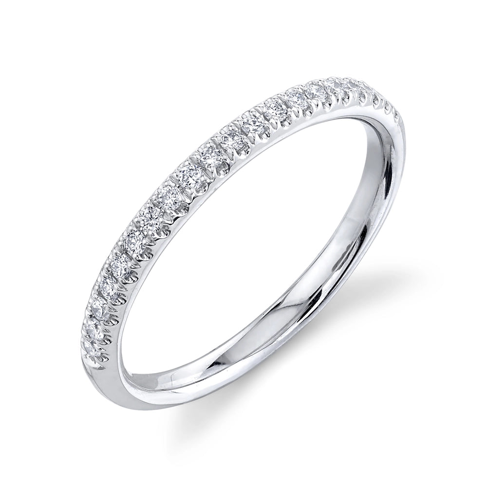 14K White Gold Diamond Band