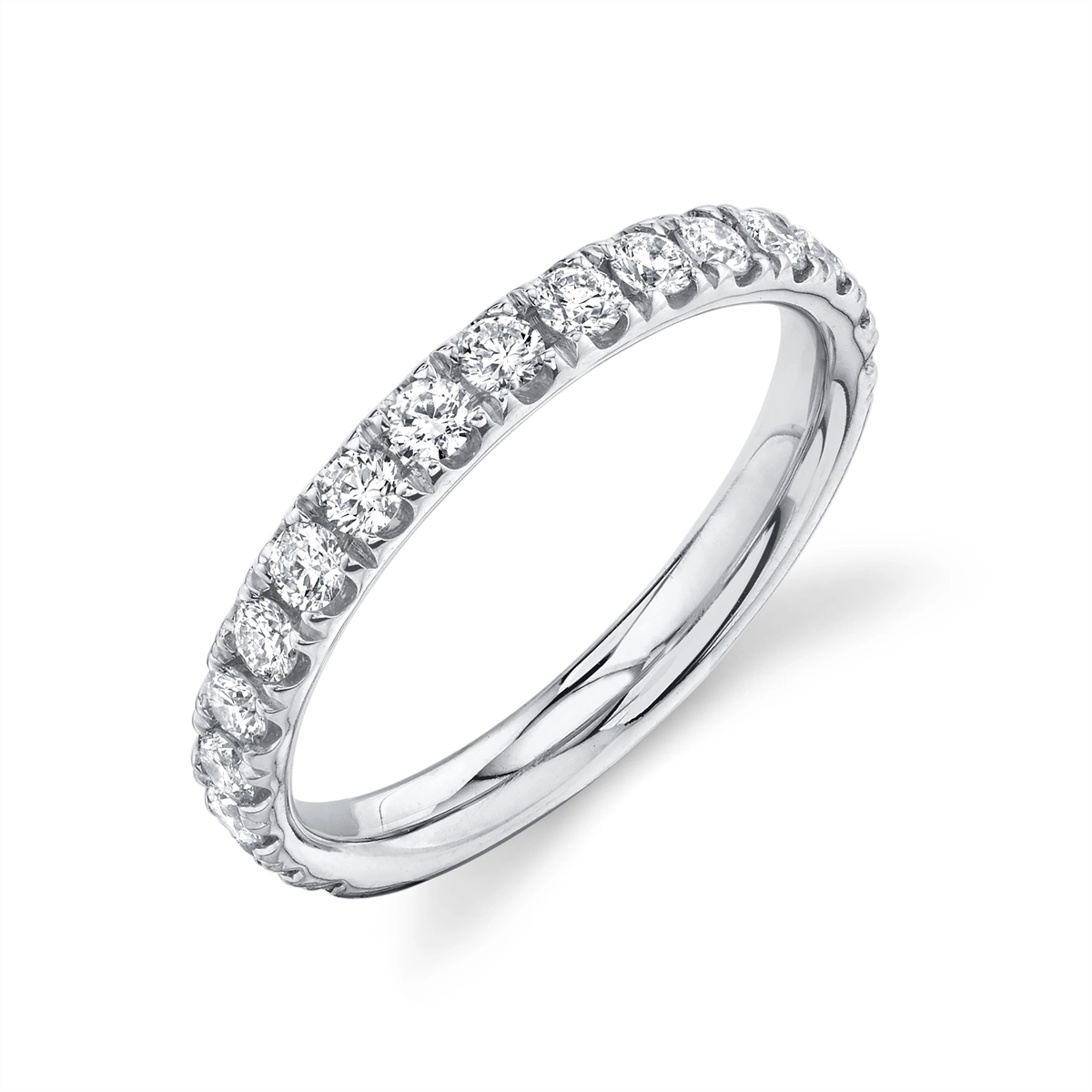 14K White Gold Diamond Band