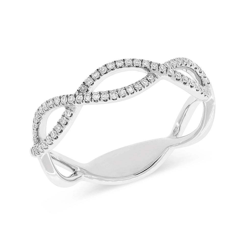 14K White Gold Diamond Infinity Band