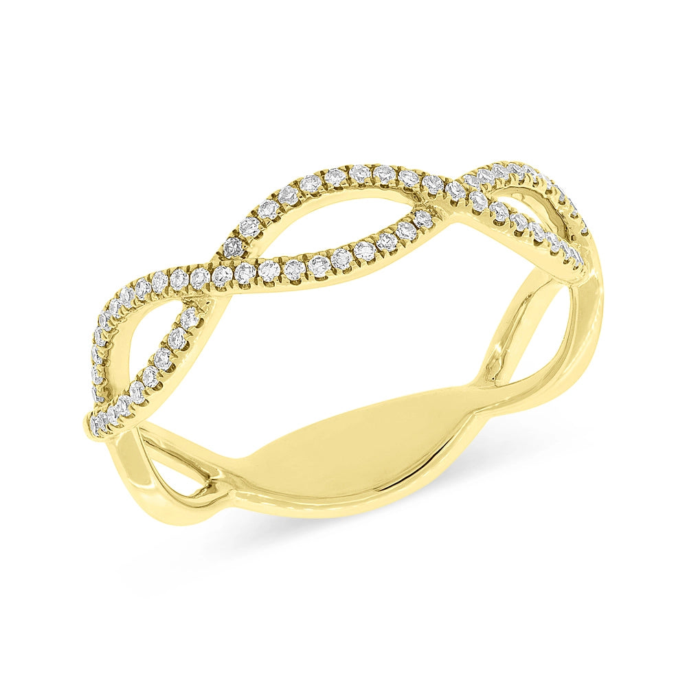 14K Yellow Gold Diamond Infinity Band