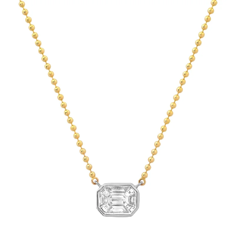 14K YG Illusion Diamond Necklace