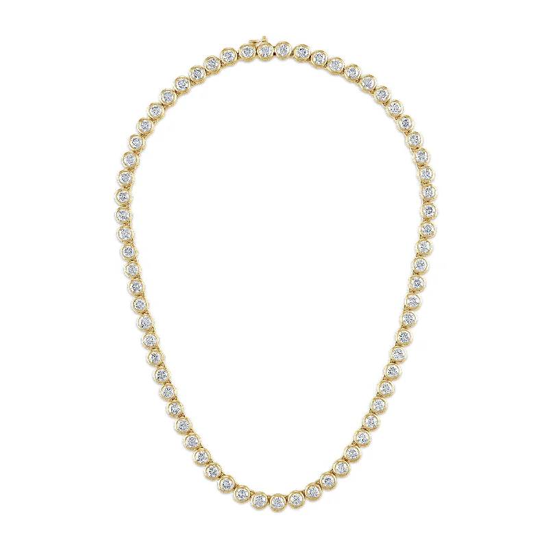 Bezel Set Round Diamond Necklace