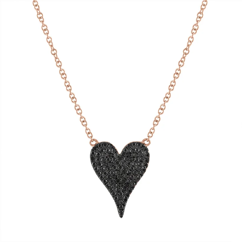 Black Diamond Small Heart Necklace