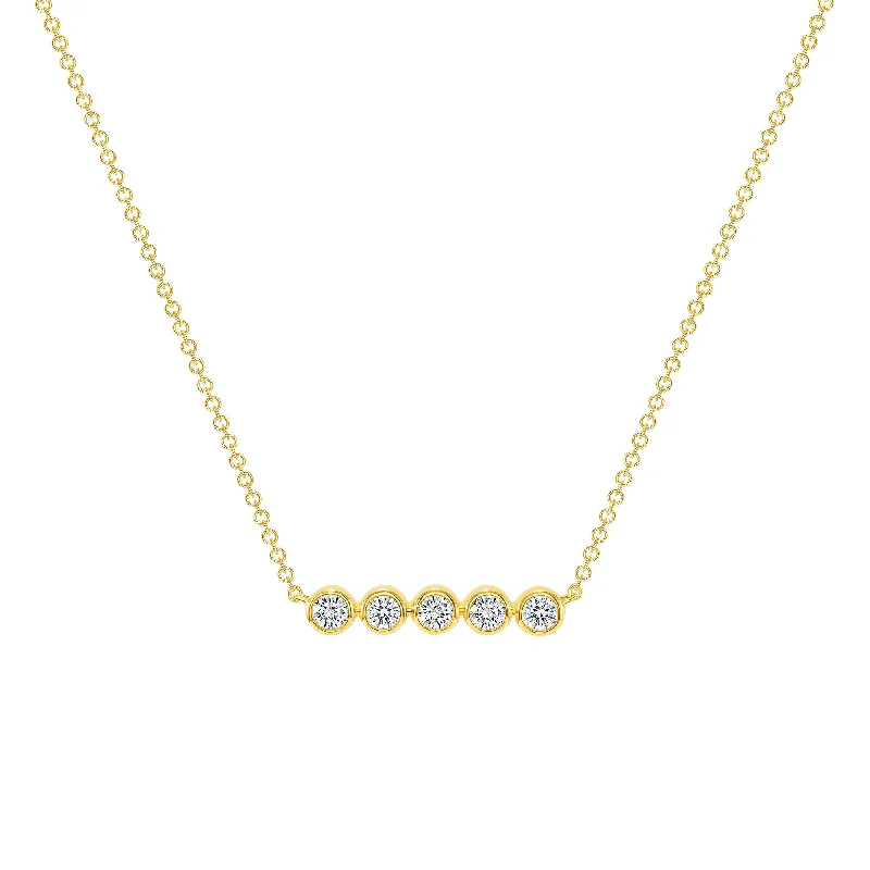 14K  YG Mini Senna Diamond Necklace