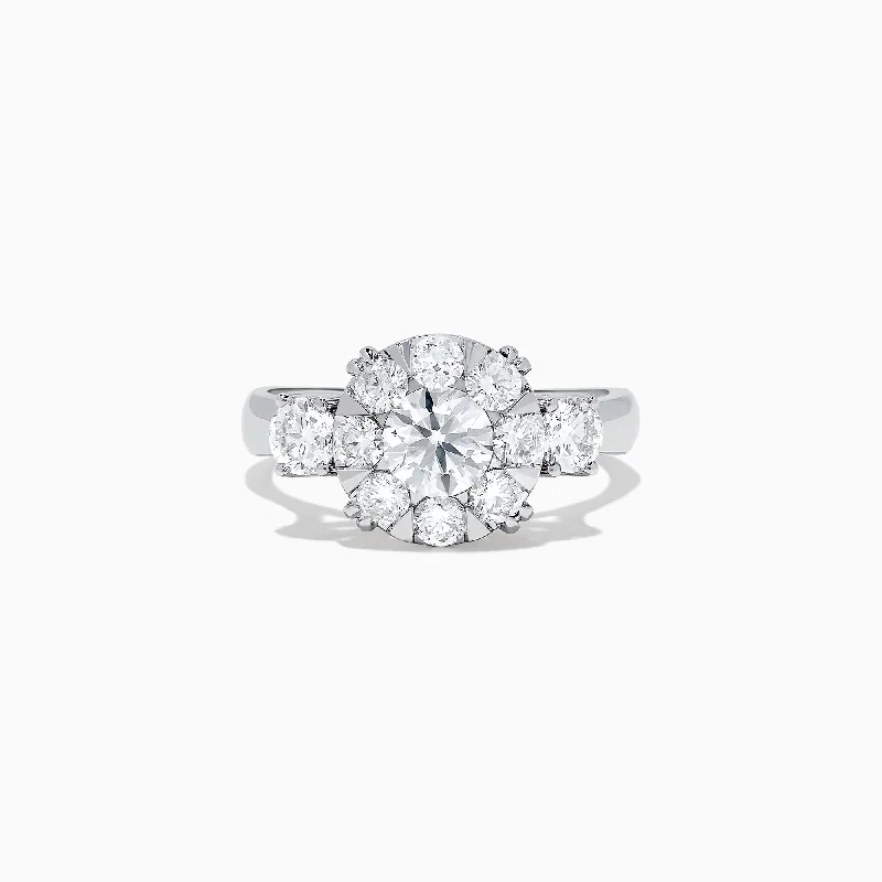 Bouquet 14K White Gold Diamond Engagement Ring, 1.91 TCW