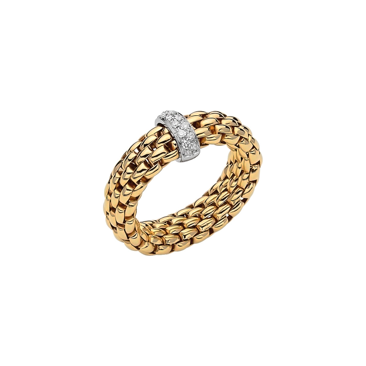 FOPE 18K Yellow Gold Vendome Collection Diamond Ring