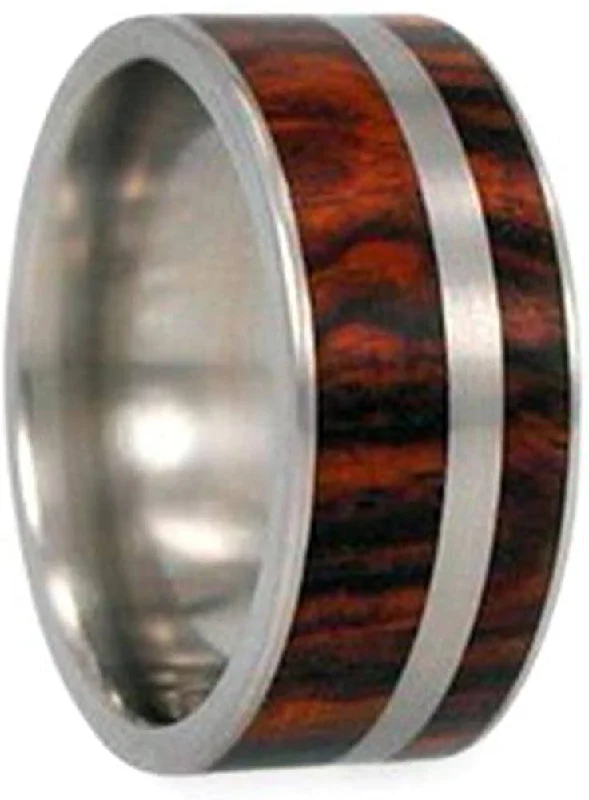 Ironwood, Titanium Pinstripe 8mm Comfort Fit Titanium Band, Size 14.25