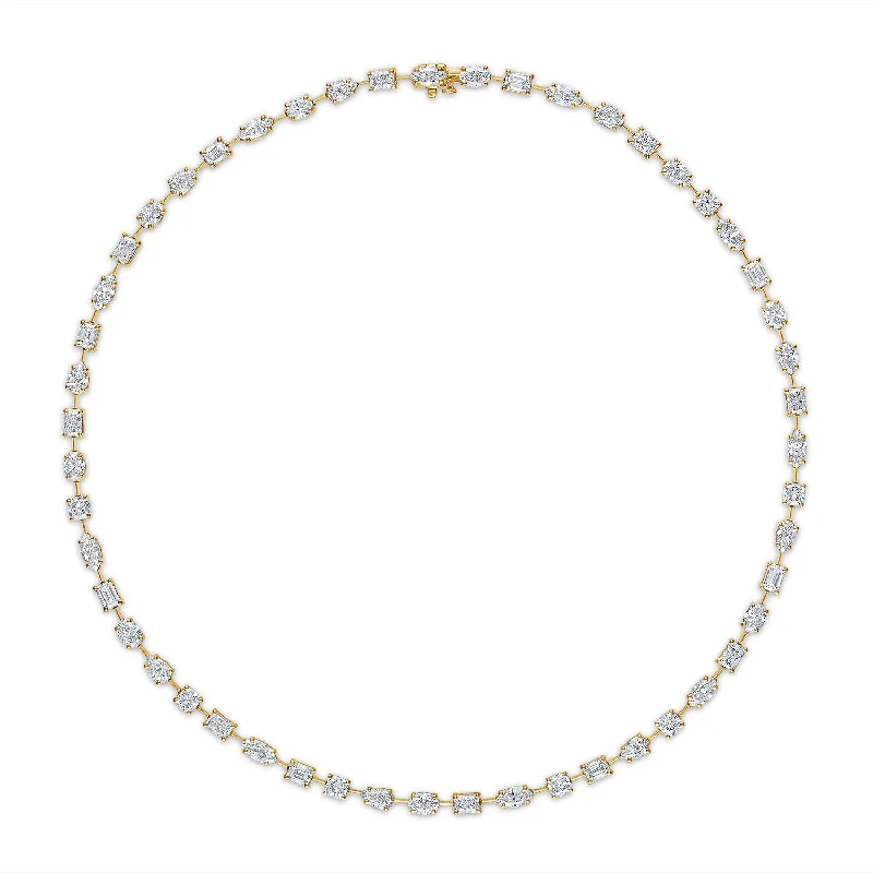 Multi Shape Diamond Tennis Necklace