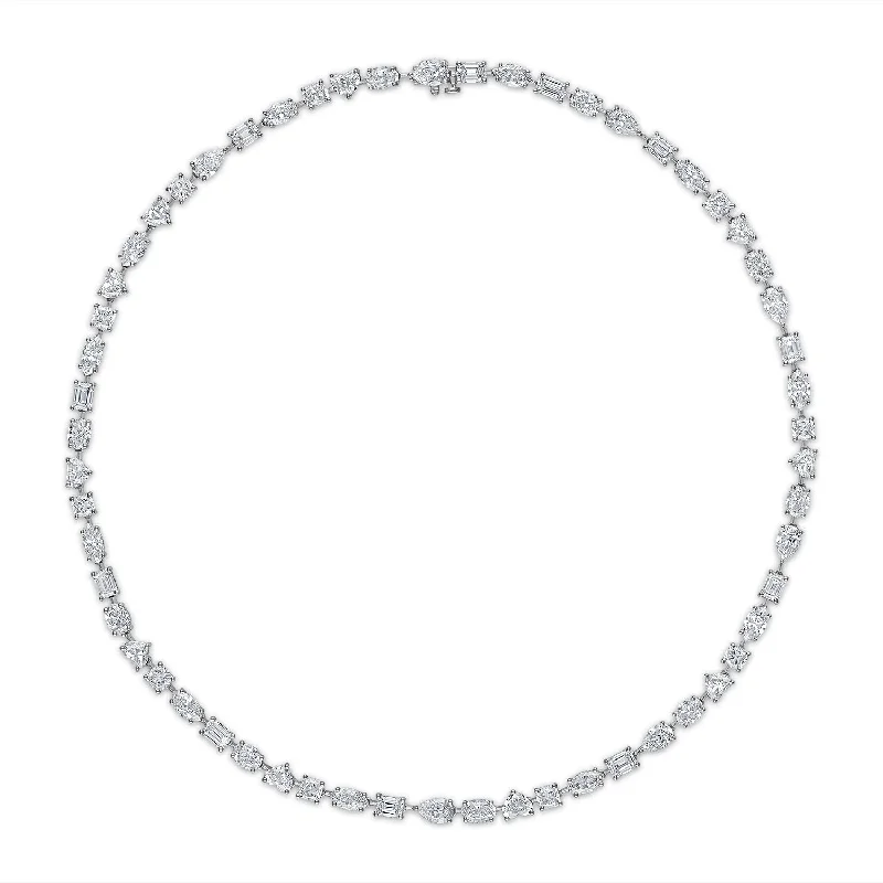 Multi Shape Diamond Tennis Necklace