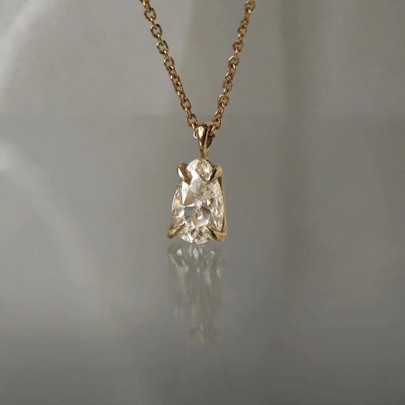 Pear cut Antique Champagne Diamond Necklace