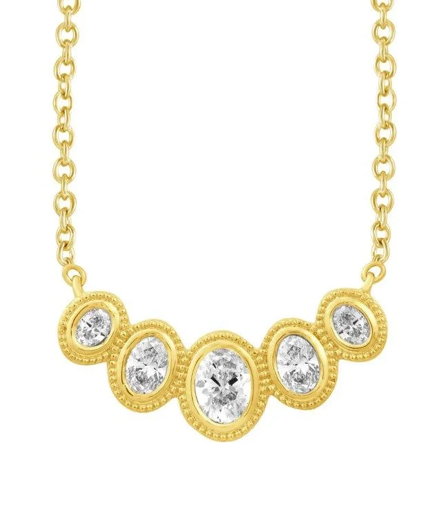 Stellar Oval Cut Diamond Bib Necklace