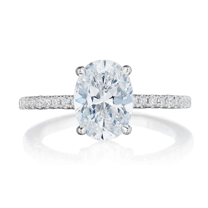 Tacori 18K White Gold Dantela with Hidden Bloom Semi Mount Diamond Ring