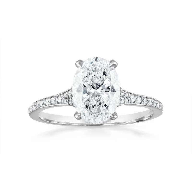 Tapered Pave Engagement Ring