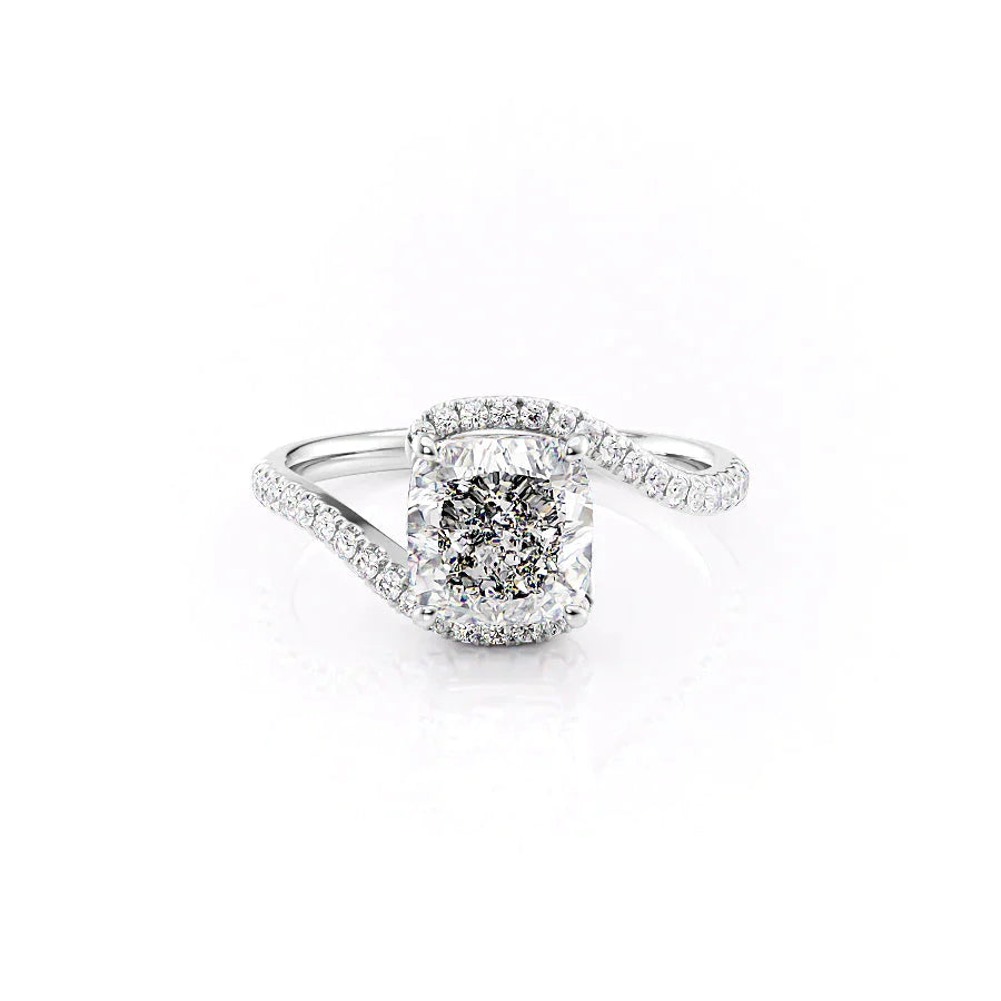 The Pave Skyler Set With A 1.5 Carat Cushion Lab Diamond