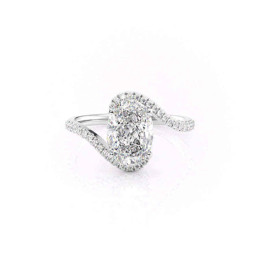 The Pave Skyler Set With A 1 Carat Oval Lab Diamond