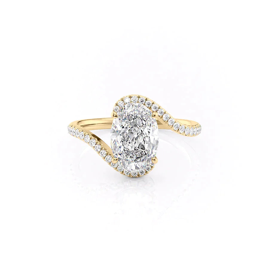 The Pave Skyler Set With A 1.5 Carat Oval Lab Diamond