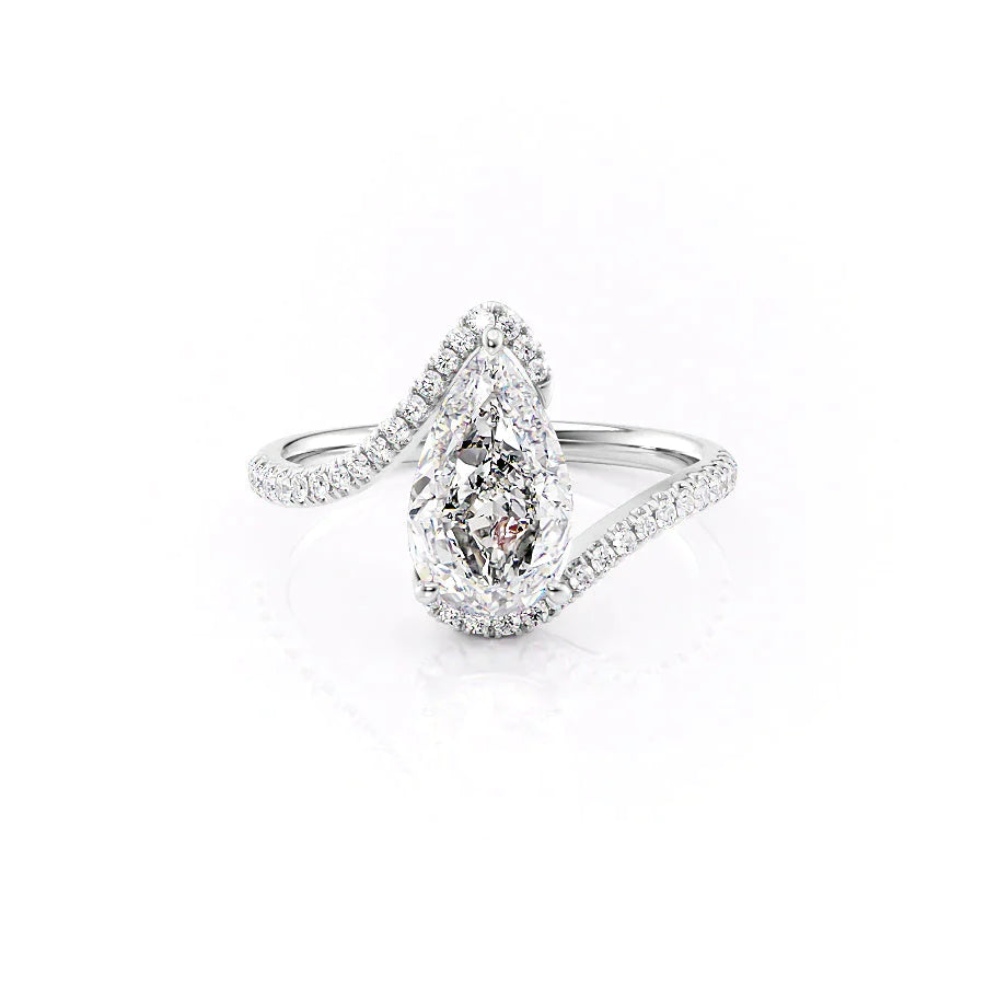 The Pave Skyler Set With A 1.5 Carat Pear Lab Diamond