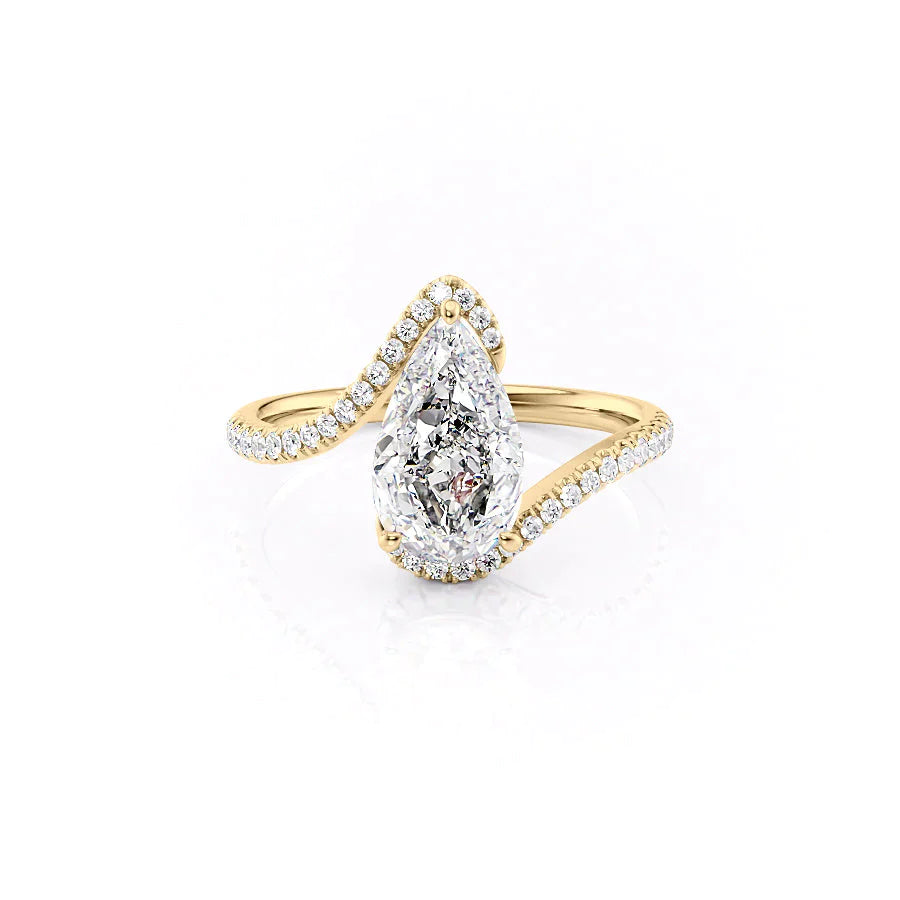 The Pave Skyler Set With A 1.5 Carat Pear Lab Diamond