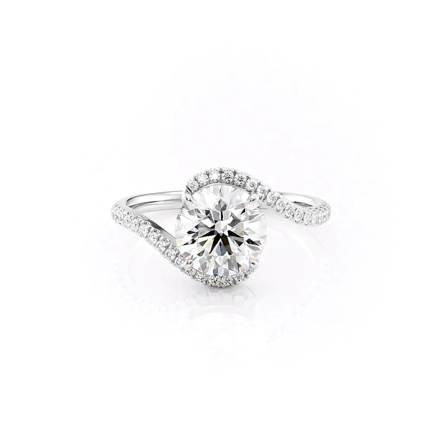 The Pave Skyler Set With A 1.5 Carat Round Lab Diamond