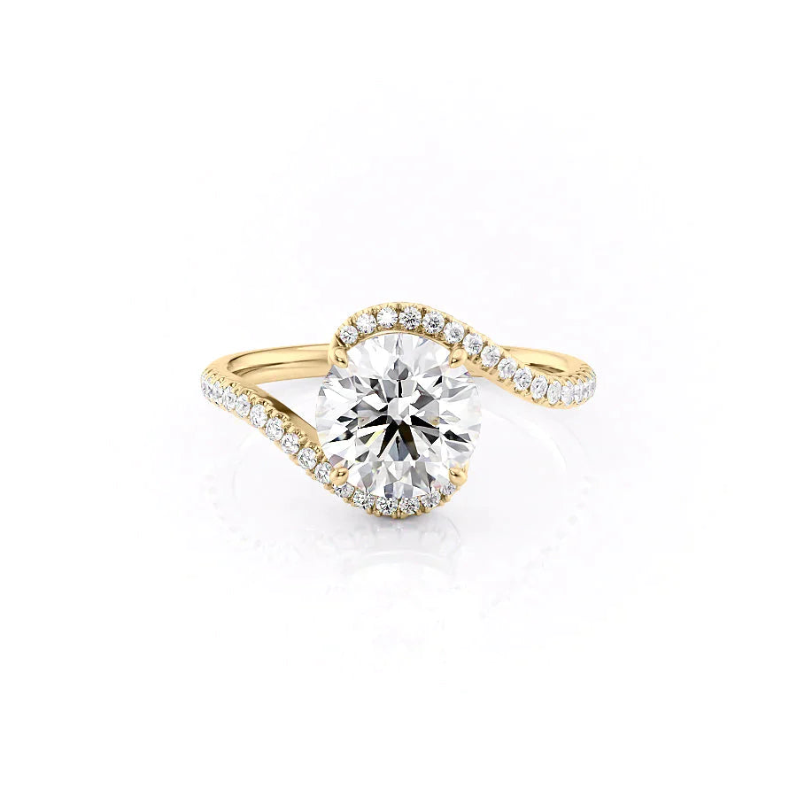 The Pave Skyler Set With A 1.5 Carat Round Lab Diamond