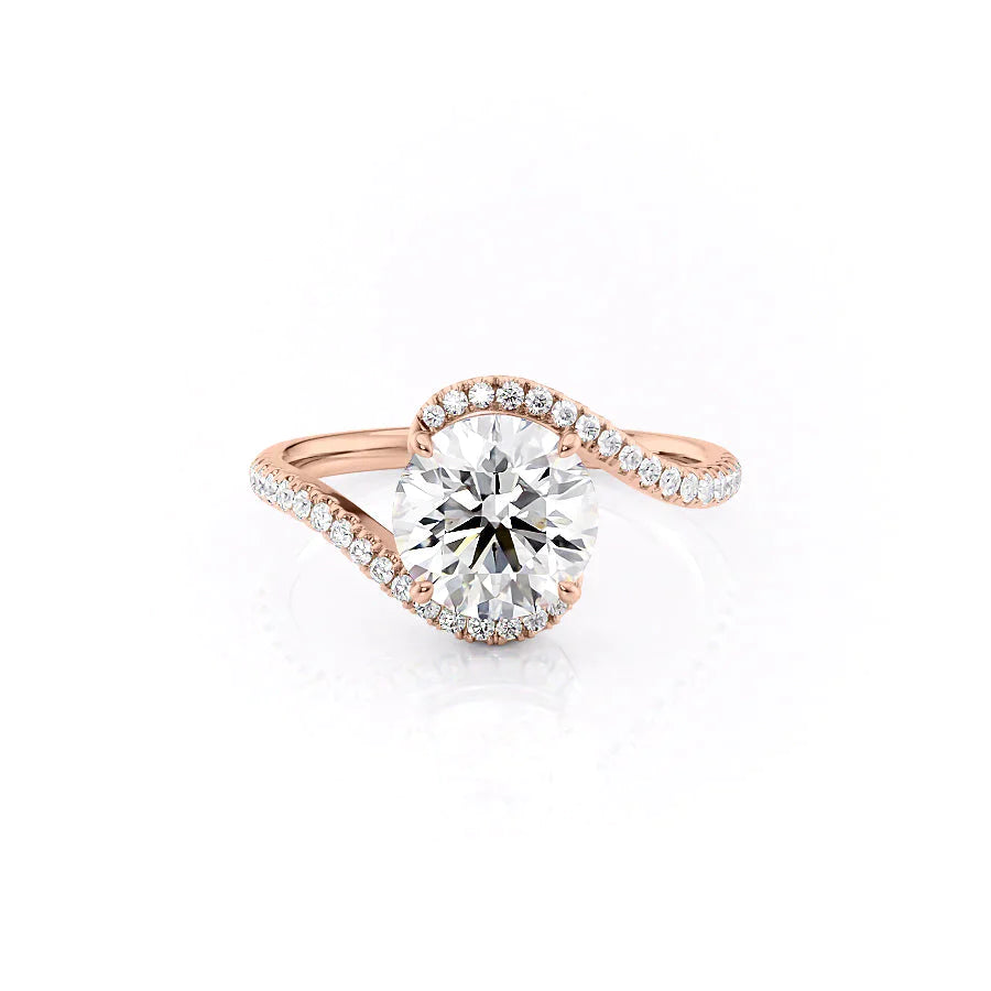 The Pave Skyler Set With A 1.5 Carat Round Lab Diamond