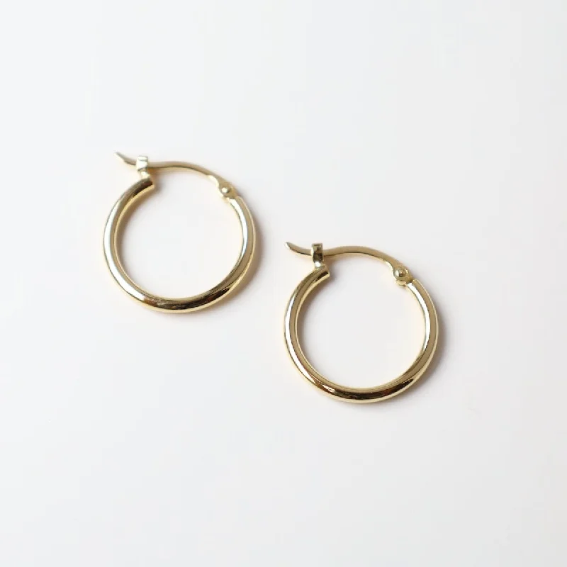 14k Yellow Gold 1.5x15mm Tube Hoop