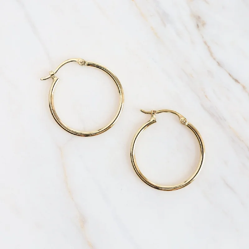 14K Yellow Gold 1.5X20mm Tube Hoop