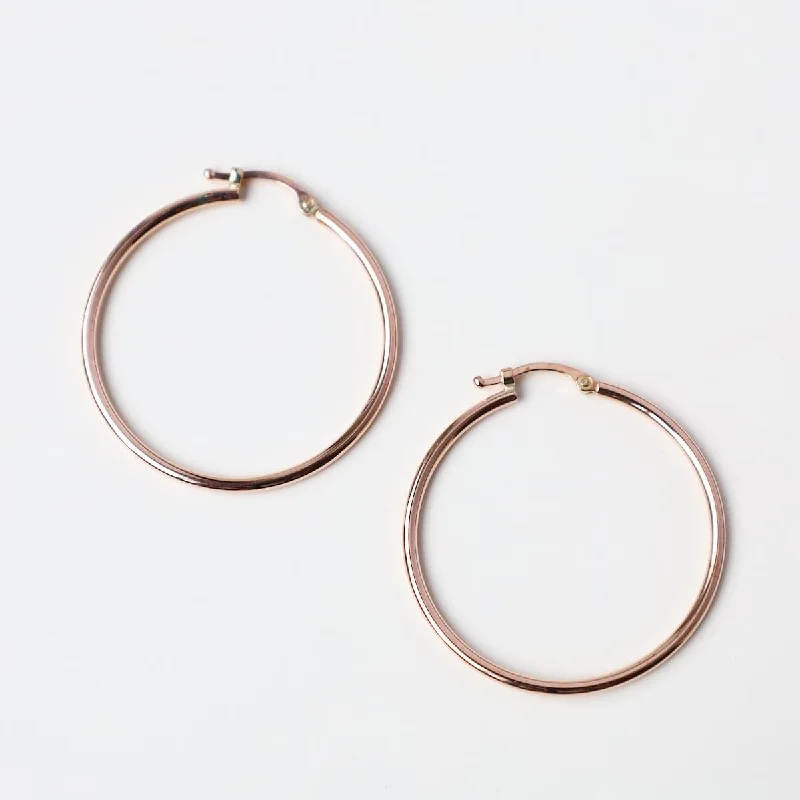 14K  Rose Gold 1.5x30mm Tube Hoop