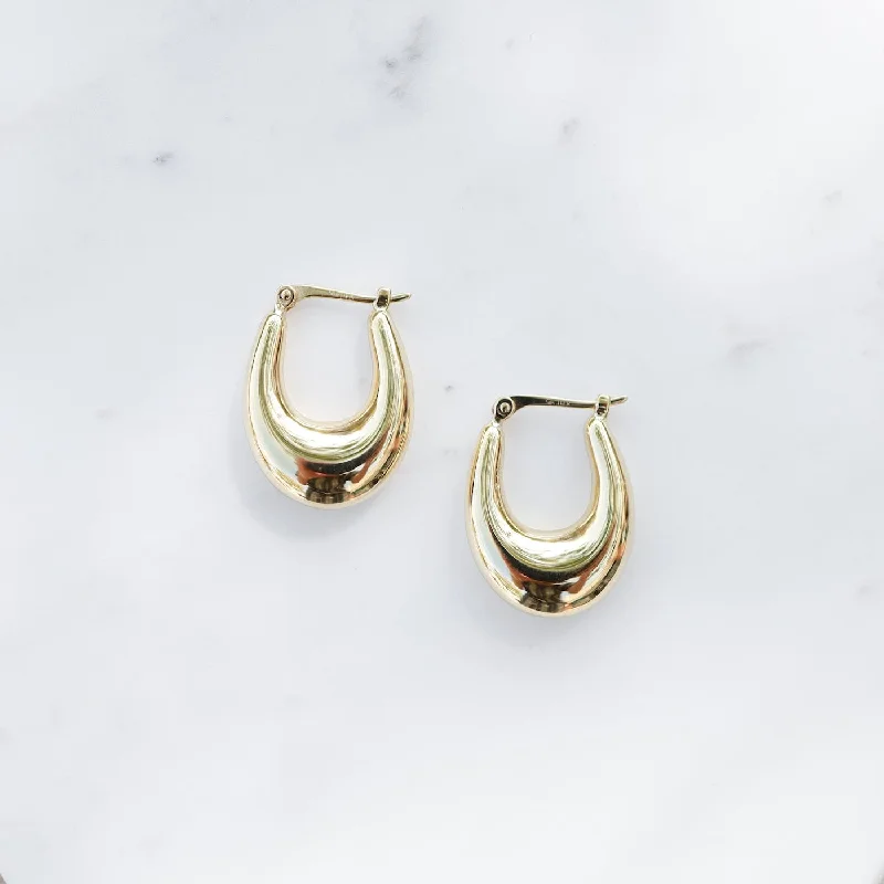 14k Yellow Gold Small Polished Hoop