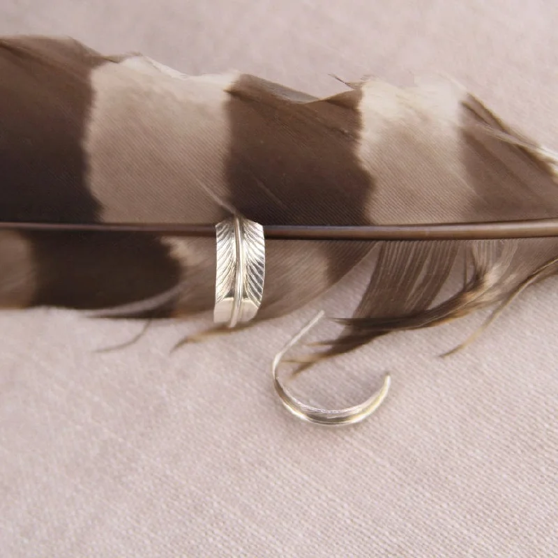 Small Sterling Silver Feather Hoops