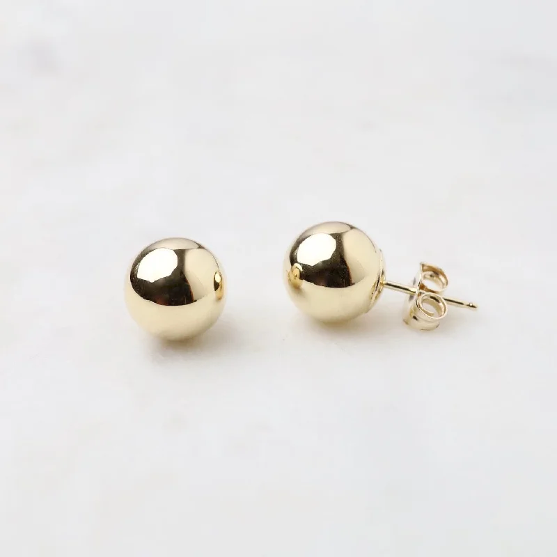 14K Yellow Gold 8MM Ball Post Earring