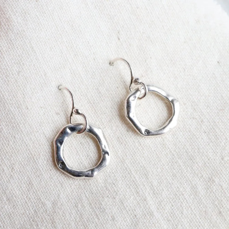 Small Oval Hoop with Dots Earrings