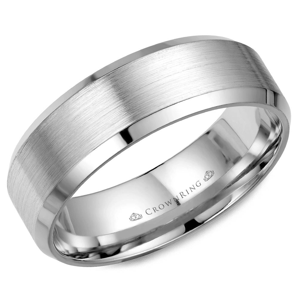 14K White Gold 7mm Wedding Band