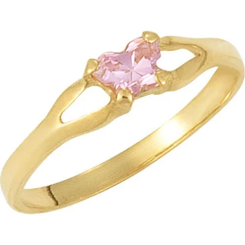 14k Yellow Gold November CZ Birthstone Ring, Size 3