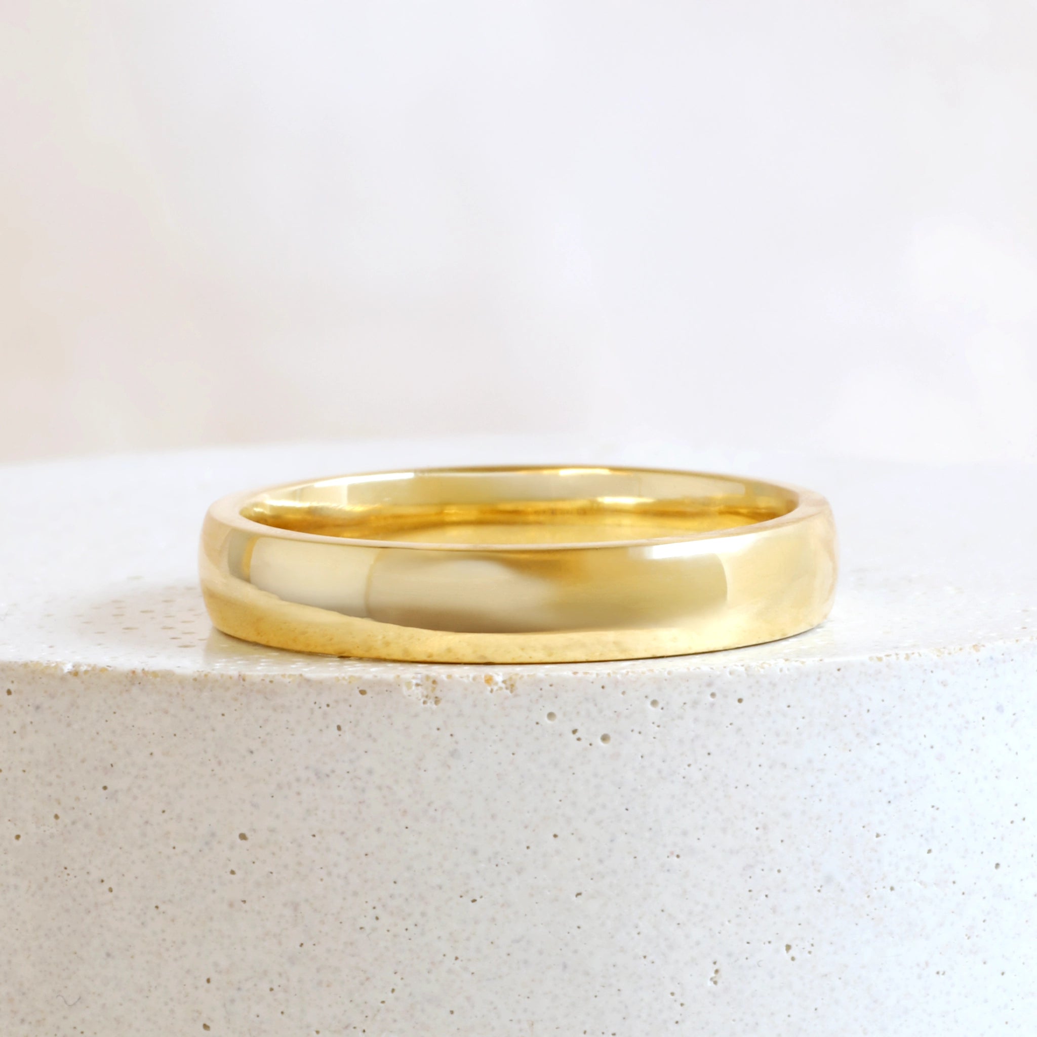 4 mm Low Dome Band in Yellow Gold