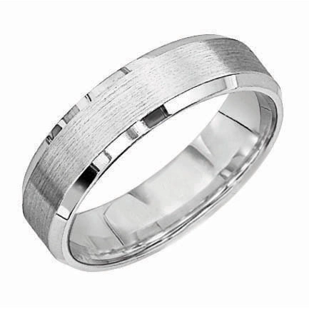 4mm Platinum Comfort Fit Wedding Band with Bevel Edge and Satin Finish