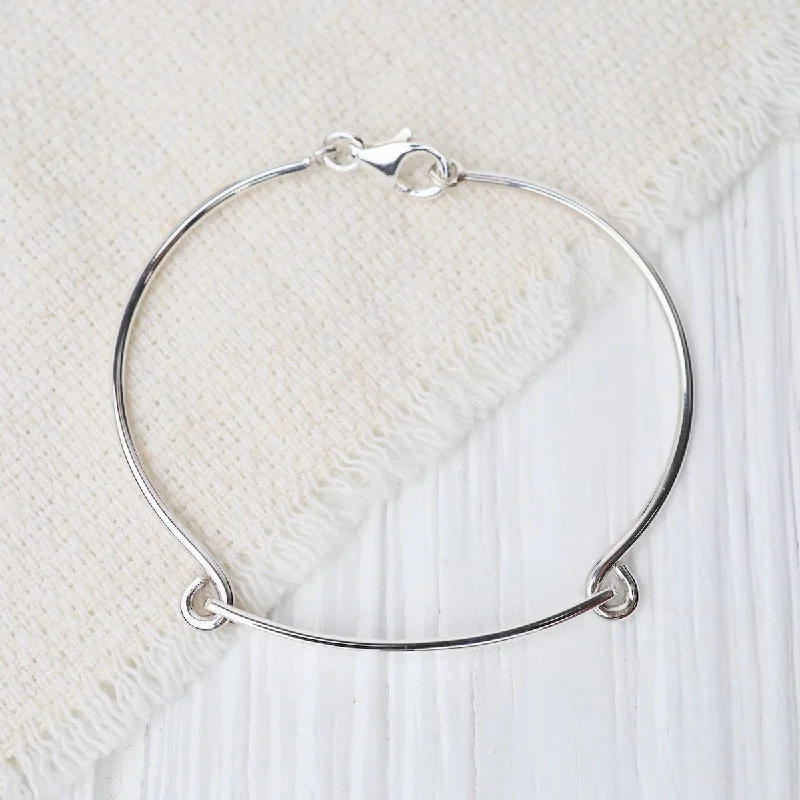 Sterling Silver Solid Link "ID" Bracelet