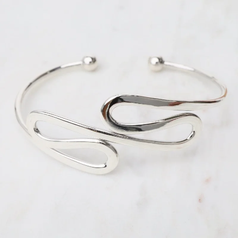 Sterling Silver Cuff with Flow Waves