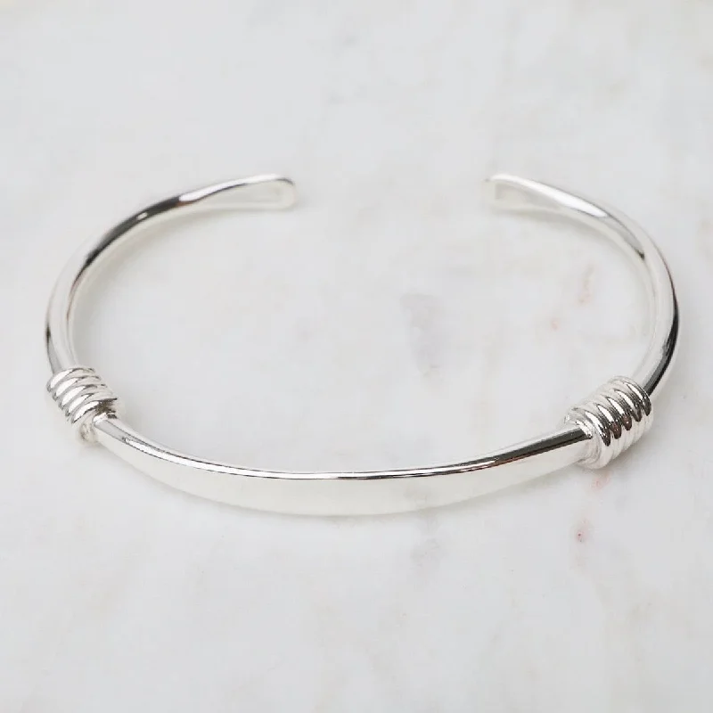 Sterling Silver Cuff with Double Wrapped Details