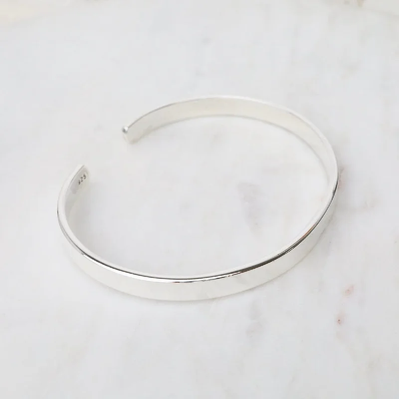 1/2" Simple Flat Heavy Sterling Silver Cuff