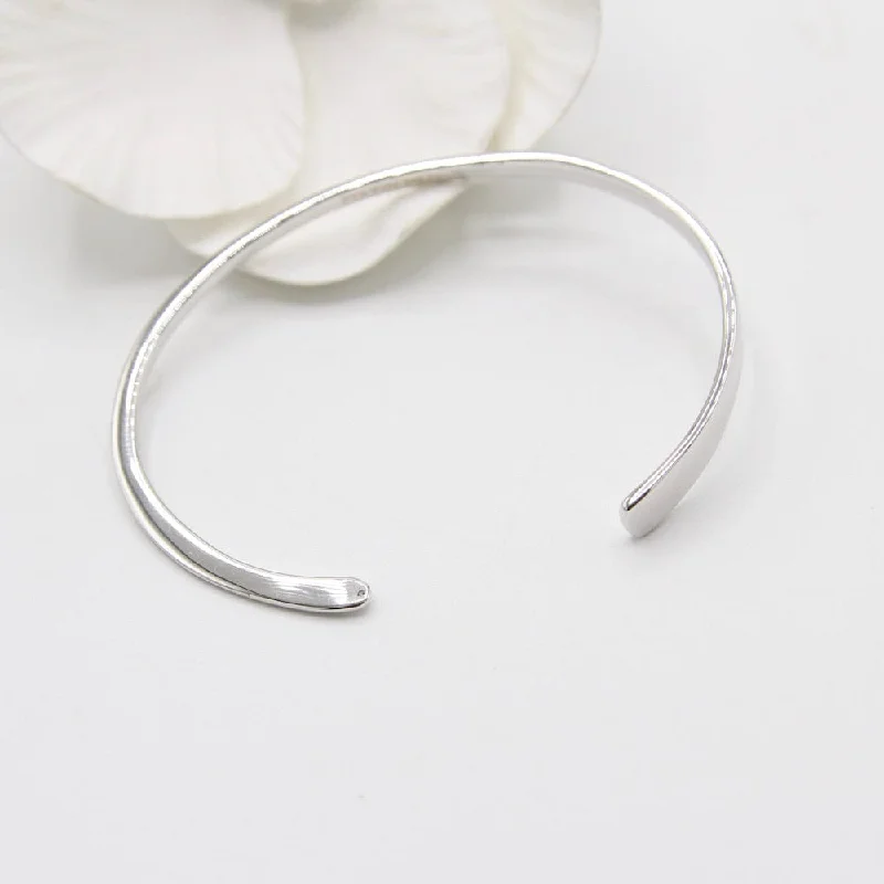 Silver Geometry Flat Cuff