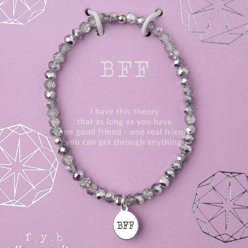 BFF - Stretchy Silver Crystal Bracelet