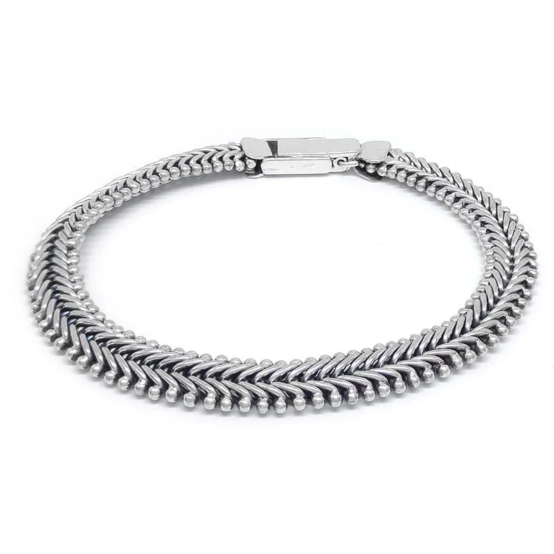 Silver "V" Link Bracelet