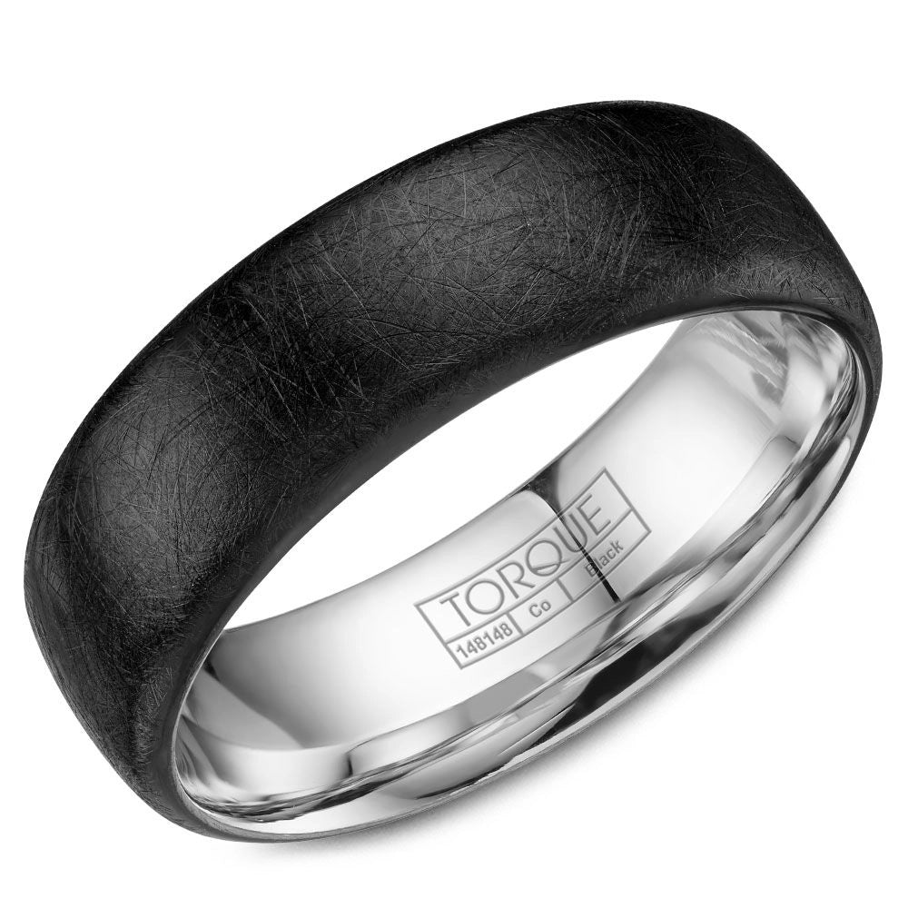 Black Cobalt Mens Wedding Band Ring