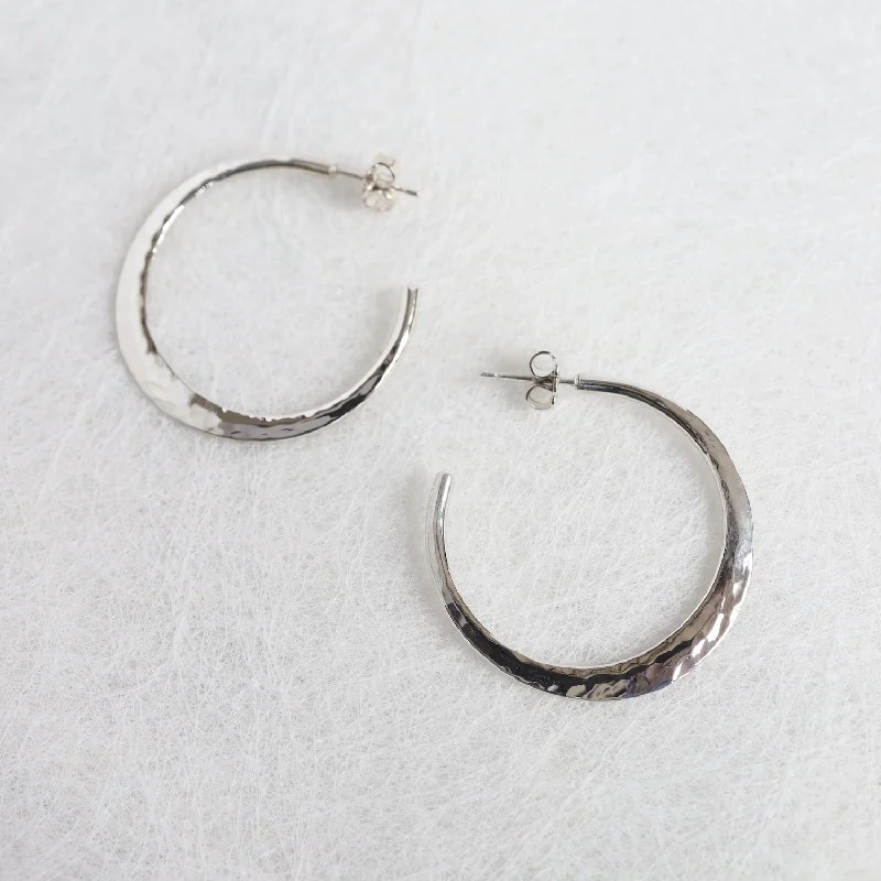 Large Hammered Hoop Earring