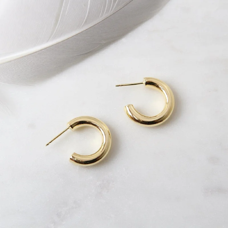 Gold Vermeil Little Thick Tube Hoop