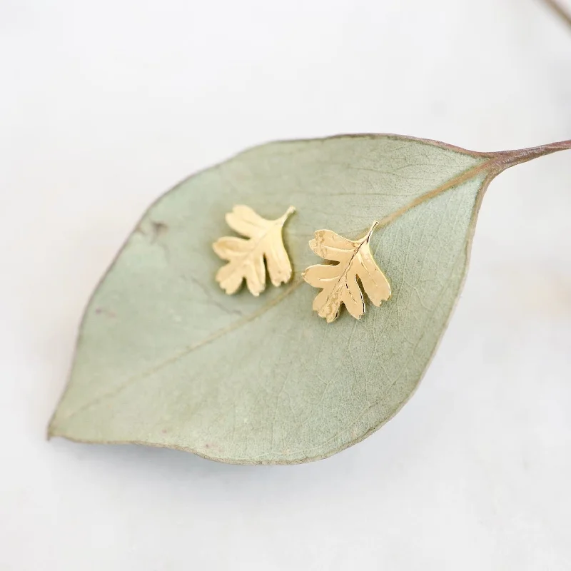 Oak Leaf Stud Earring in Gold Vermeil