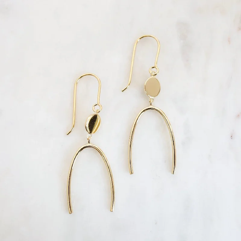 Dot & Arc Hook Earring in Gold Vermeil